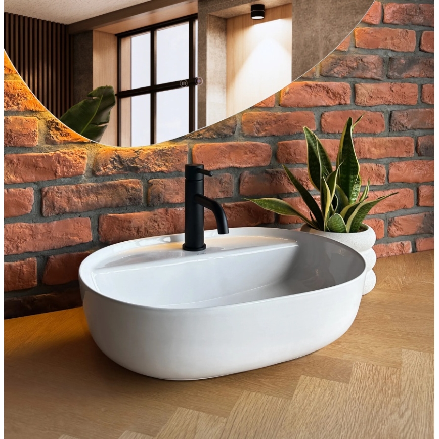 REA-U4620 - Ráépíthető mosdó AURA 38,5x50,5 cm kerámia/fényes fehér