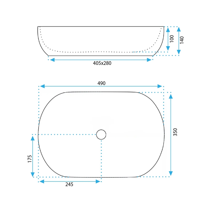 REA-U6022 - Ráültethető mosdó LISA 35x49 cm kerámia/fényes fehér