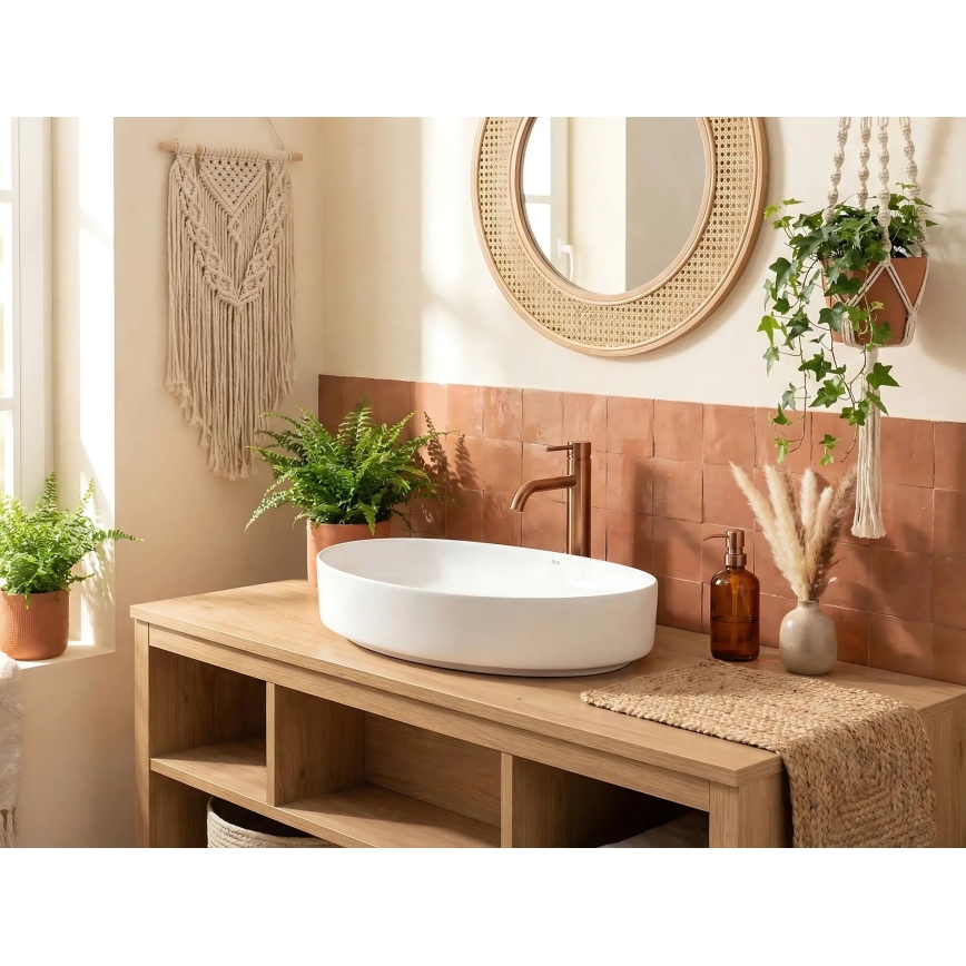 REA-U6371 - JOANA ráültethető mosdó 40,5x65,5 cm kerámia/fényes fehér