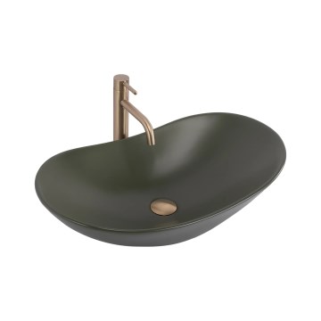 REA-U6372 - Ráépíthető mosdó ROYAL 35,5x61,5 cm kerámia/olívazöld