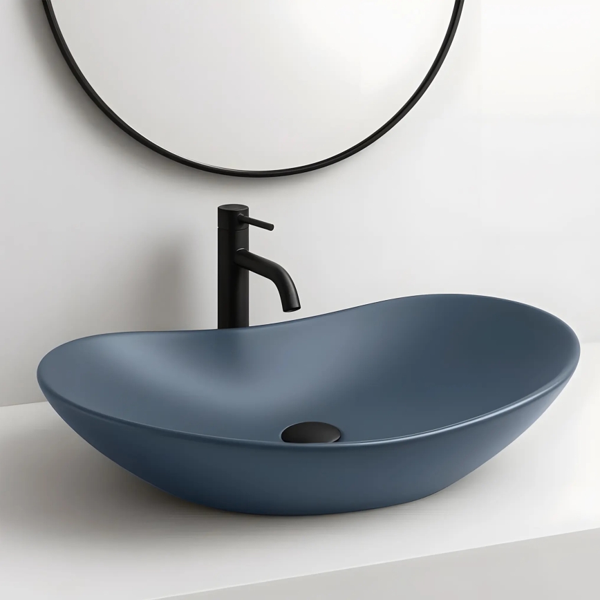 REA-U6373 - Ráépíthető mosdó ROYAL 35,5x61,5 cm kerámia/kék