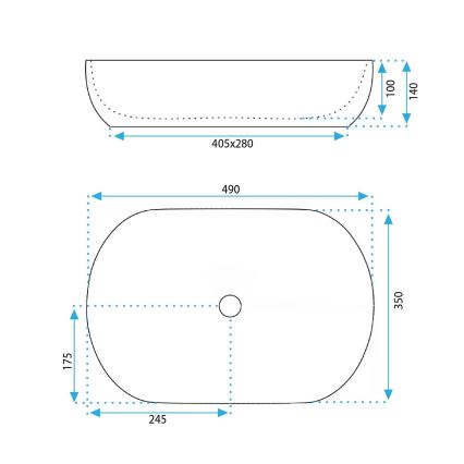 REA-U6380 - LISA ráépíthető mosdó 35x49 cm kerámia/fényes barna