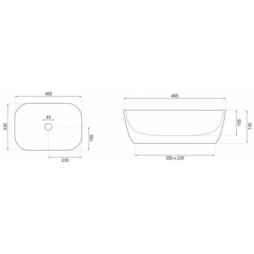 REA-U6384 - BELINDA pultmosdó 33x46,5 cm kerámia/fekete/barna