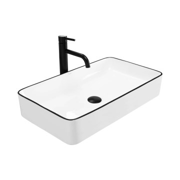 REA-U6513 - Ráépíthető mosdó DENIS 35x61,5 cm kerámia/fehér/fekete