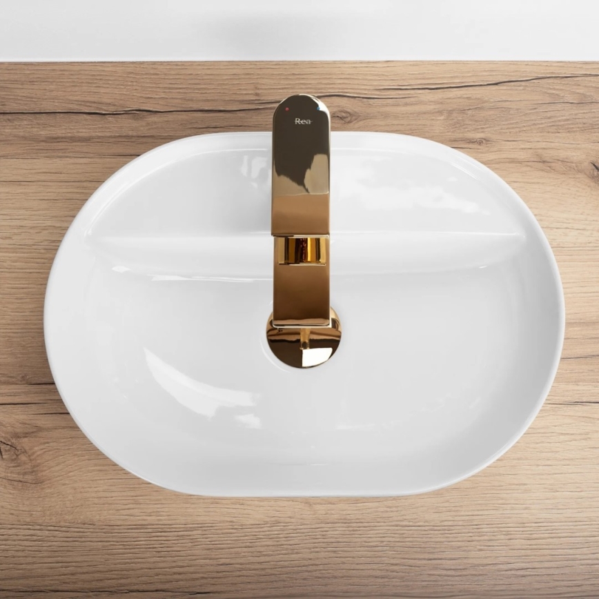 REA-U6617 - Ráépíthető mosdó AURA 30x42 cm kerámia/fényes fehér