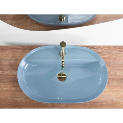 REA-U6618 - AURA ráültethető mosdó 41x61 cm kerámia/fényes kék