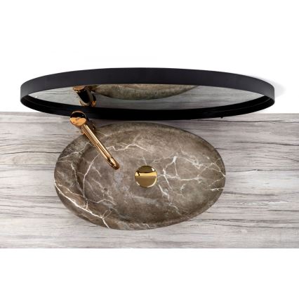 REA-U6650 - ROXY ráépíthető mosdó 31x49 cm kerámia/szürke/márvány dekor