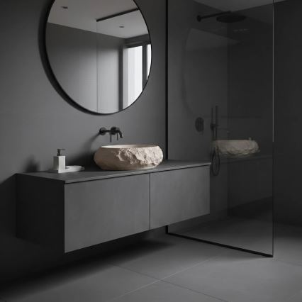 REA-U7347 - Ráépített mosdó MIKA 38x50 cm bézs/kőhatású