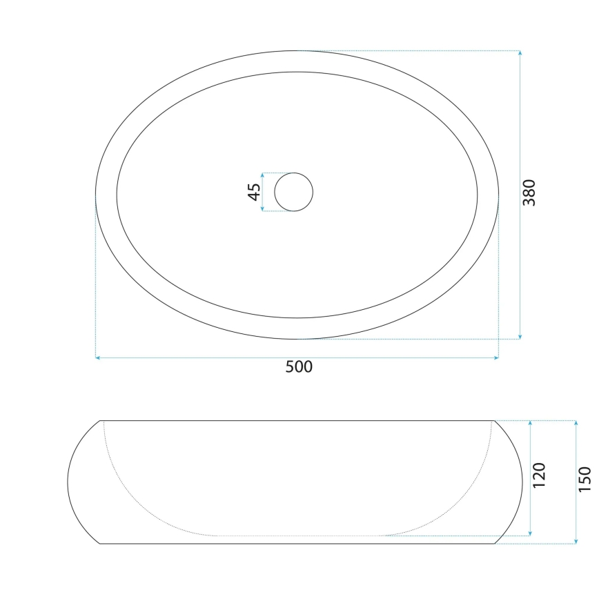 REA-U7349 - Pult tetejére helyezhető MIKA mosdó 38x50 cm, narancssárga/kőhatású