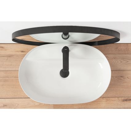 REA-U7900 - AURA pult fölé helyezhető mosdó 40,5x60,5 cm kerámia/fényes fehér
