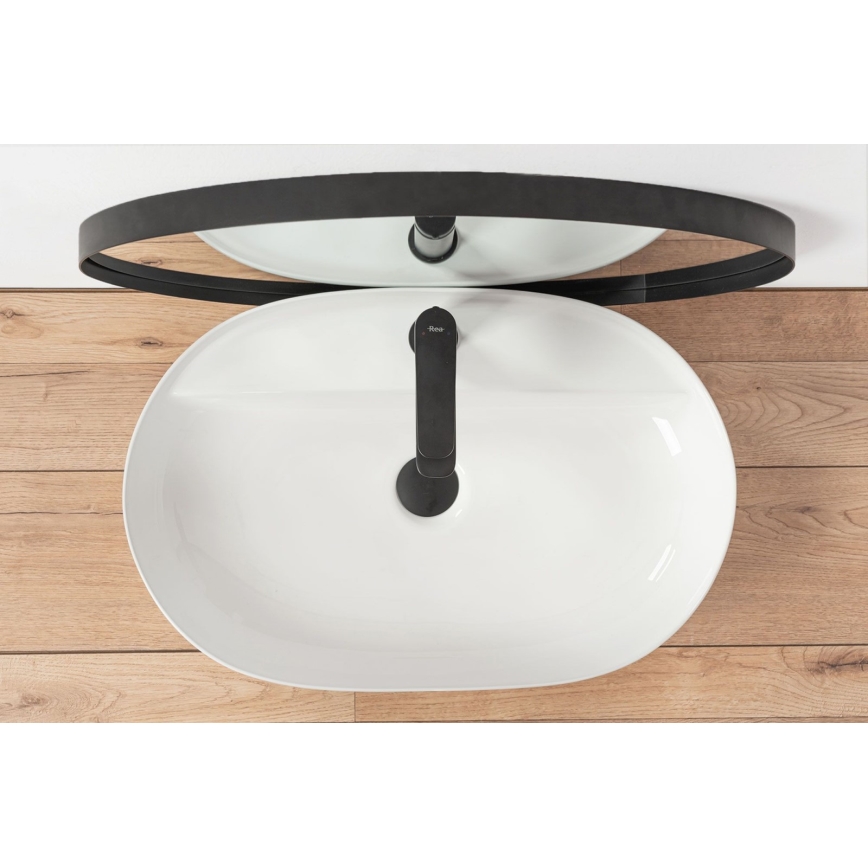 REA-U7900 - AURA pult fölé helyezhető mosdó 40,5x60,5 cm kerámia/fényes fehér