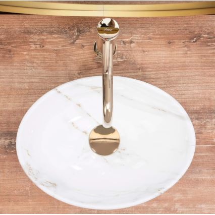 REA-U8014 - SOFIA MINI ráültethető mosdó 27x34 cm kerámia/márvány dekor