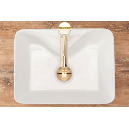 REA-U8196 - Pult tetejére helyezhető mosdó KELLY MINI 31x41 cm kerámia/fényes fehér