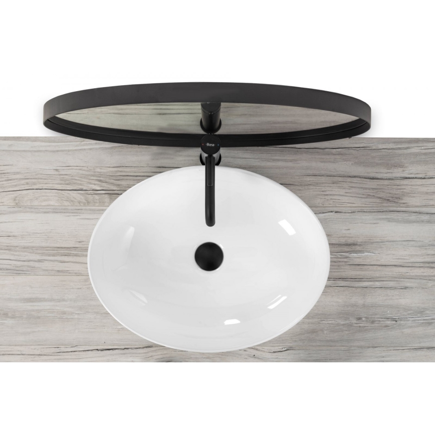 REA-U8198 - Ráépíthető mosdó CAROLA SLIM 39x51,5 cm kerámia/fényes fehér