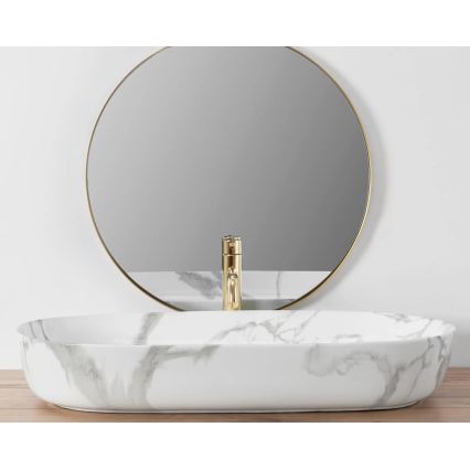 REA-U8403 - CLEO ráépíthető mosdó 41x81 cm kerámia/márvány dekor