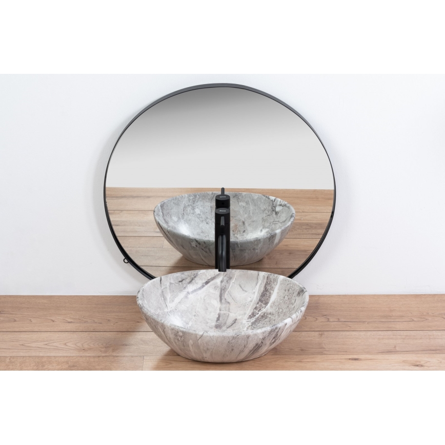 REA-U9908 - SOFIA ráépíthető mosdó 34,5x41 cm kerámia/kőhatású