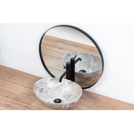 REA-U9908 - SOFIA ráépíthető mosdó 34,5x41 cm kerámia/kőhatású