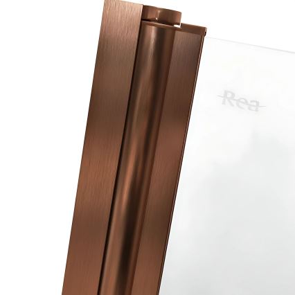 REA-W5696 - Összecsukható kádparaván AGAT 140x80 cm szálcsiszolt réz/átlátszó