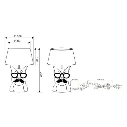 Reality - Asztali lámpa DOSY 1xE14/40W/230V