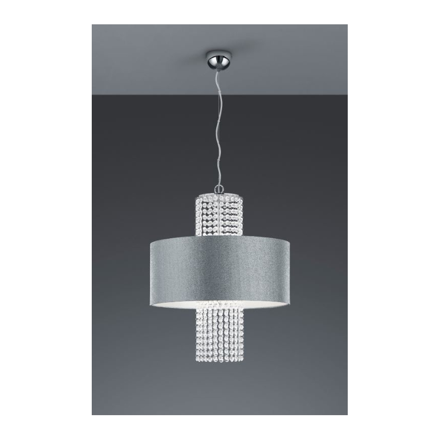 Reality - Csillár zsinóron KING 3xE14/28W/230V ezüst