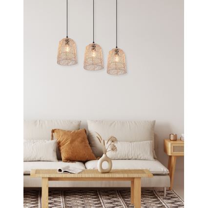 Reality - Kábelen lógó csillár LOVIS 3xE27/40W/230V fekete