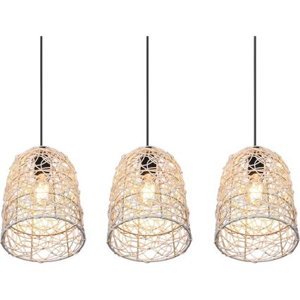 Reality - Kábelen lógó csillár LOVIS 3xE27/40W/230V fekete