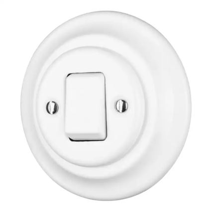 Reblig - Egyszerű fehér retro porcelán képkeret