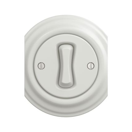 Reblig - keret nélküli, retro stílusú fehér kerámia nyomógomb