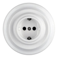 Reblig - Porcelán retró fali aljzat kerettel SCHUKO 250V/16A fehér