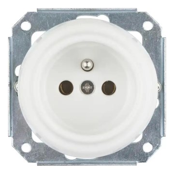 Reblig - porcelán retró keret nélküli háztartási dugalj 250V/16A fehér