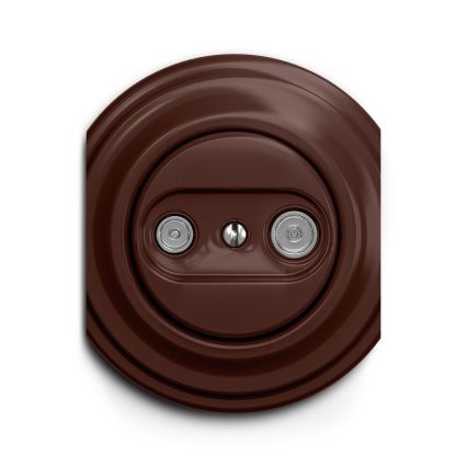 Reblig - Retro előfizetői TV+R aljzat (végső) keret nélkül barna