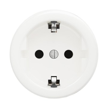 Reblig - Retro háztartási fali aljzat keret nélkül SCHUKO 230V/16A hófehér