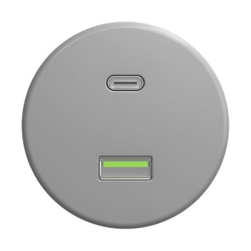 Reblig - Retro keret nélküli USB aljzat A+C szürke
