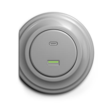 Reblig - Retro keret nélküli USB aljzat A+C szürke