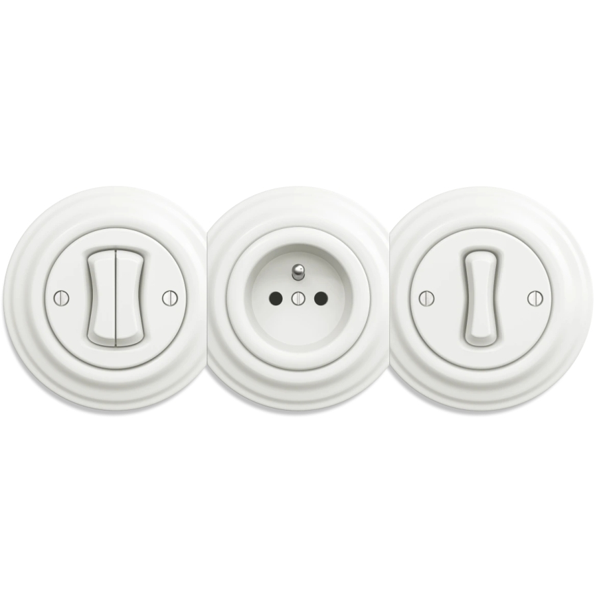 Reblig - Retro középső kerámia keret fehér