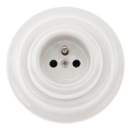 Reblig - retro porcelán háztartási dugalj kerettel 250V/16A fehér