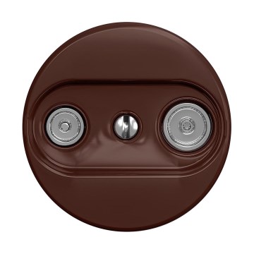 Reblig - Retro TV+R előfizetői aljzat (átvezetéses), keret nélküli, barna