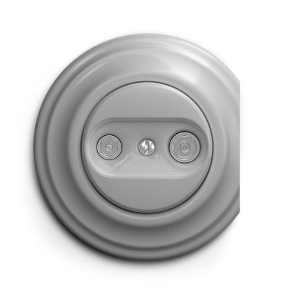 Reblig - Retro TV+R végzáró aljzat (keret nélküli) szürke