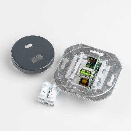 Reblig - Retro USB aljzat A+C antracit kerettel