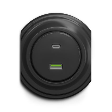 Reblig - Retro USB aljzat A+C, keret nélkül, antracit