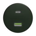 Reblig - Retro USB aljzat A+C keret nélkül, zöld