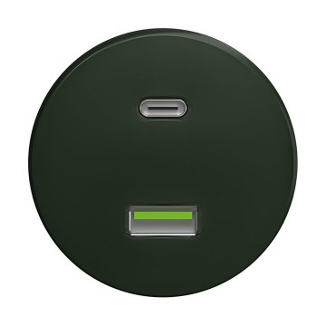 Reblig - Retro USB aljzat A+C keret nélkül, zöld