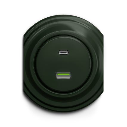 Reblig - Retro USB aljzat A+C keret nélkül, zöld