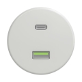Reblig - Retro USB-aljzat A+C, keret nélküli, fehér kerámia