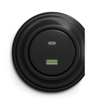 Reblig - Retro USB-aljzat A+C keret nélküli fekete