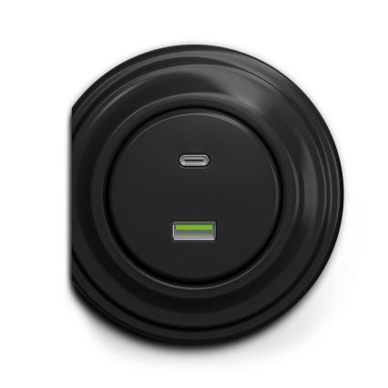 Reblig - Retro USB-aljzat A+C keret nélküli fekete