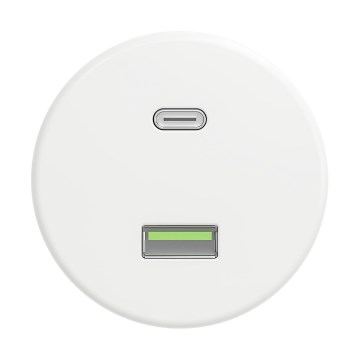 Reblig - Retro USB aljzat A+C, keret nélküli, hófehér