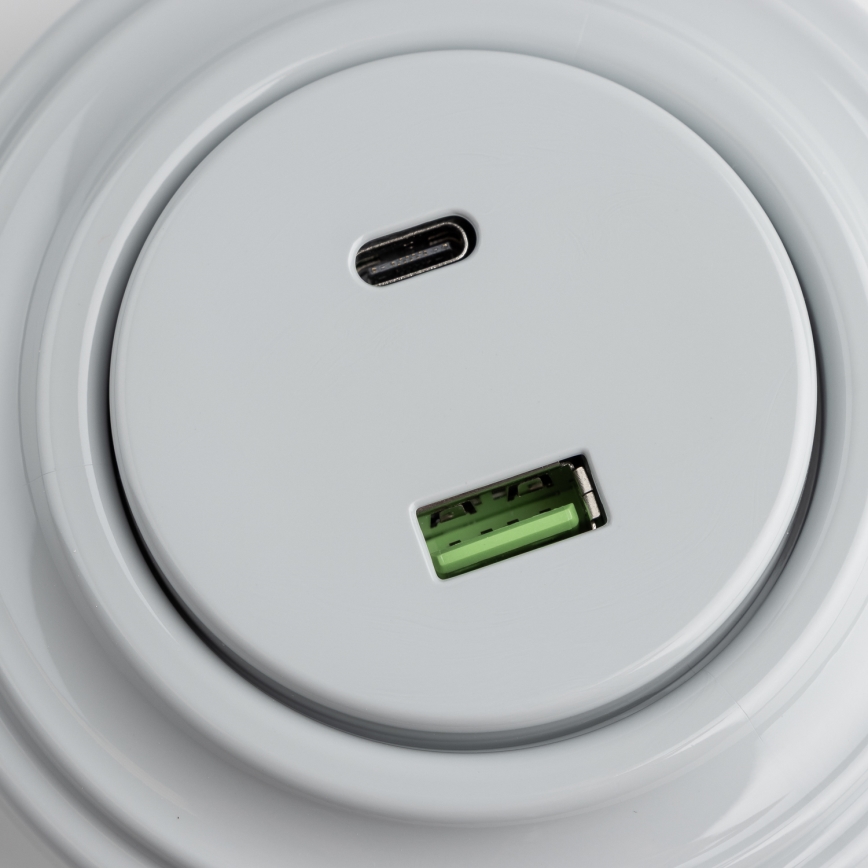 Reblig - Retro USB-aljzat A+C, kerettel, szürke