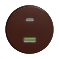 Reblig - Retro USB konnektor A+C, keret nélküli, barna
