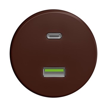 Reblig - Retro USB konnektor A+C, keret nélküli, barna